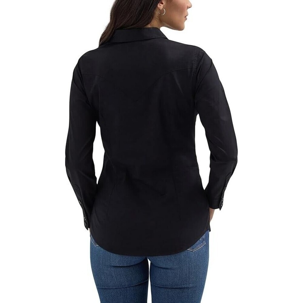 Wrangler Ladies Retro® Western Button Down Black Shirt 112358012 Black Sz S NWT - Picture 4 of 10